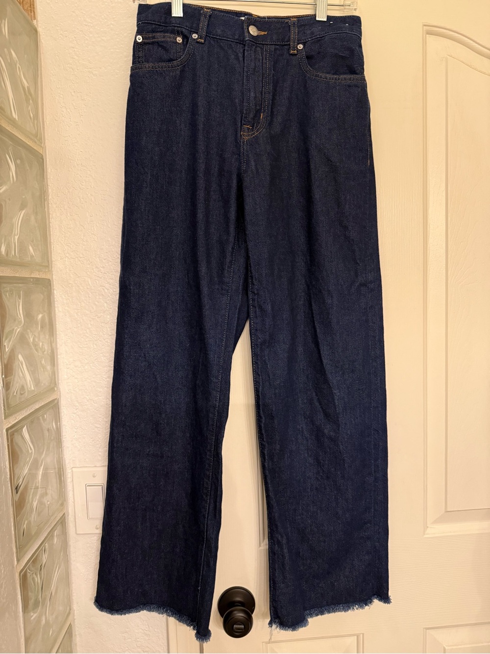 Madewell Airy Denim Dark Blue Wide-Leg Denim Jeans